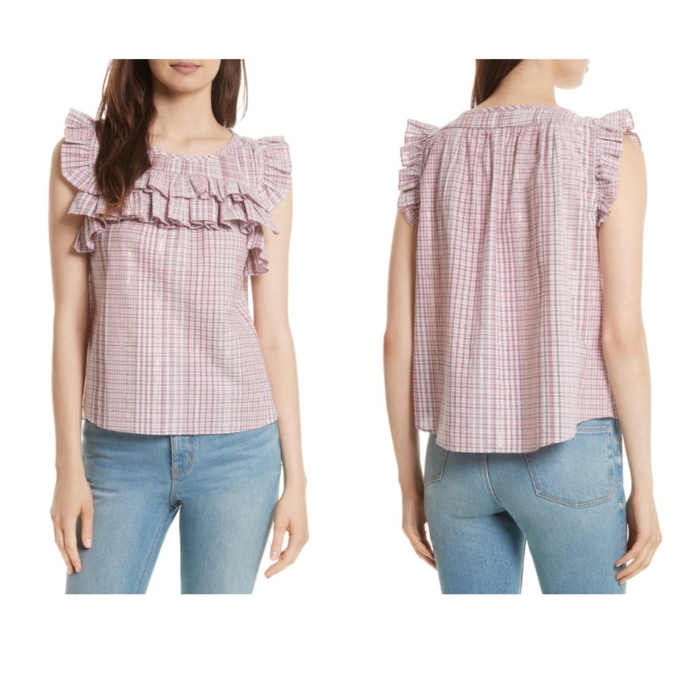 Rebecca Taylor | Ruffled Peasant Plaid Blouse